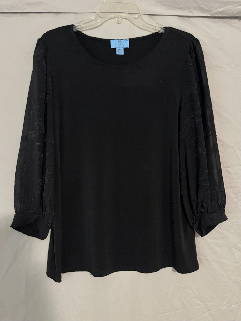 C&C California Black Puff-Sleeve Blouse
